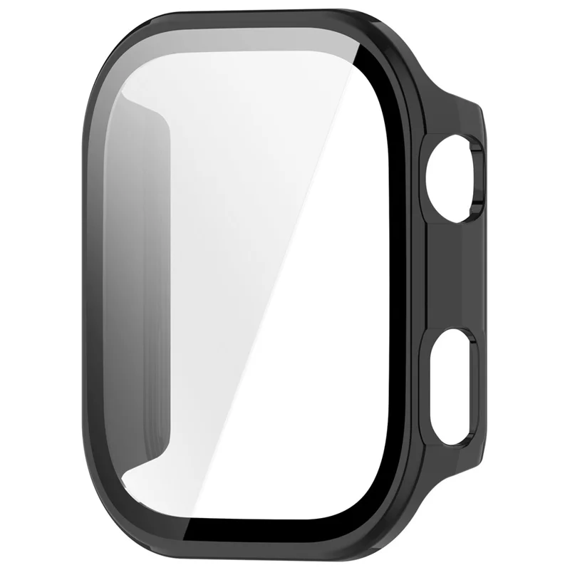 Funda protectora de PC dura para Xiaomi Redmi Watch 6 con película de vidrio templado - Negro