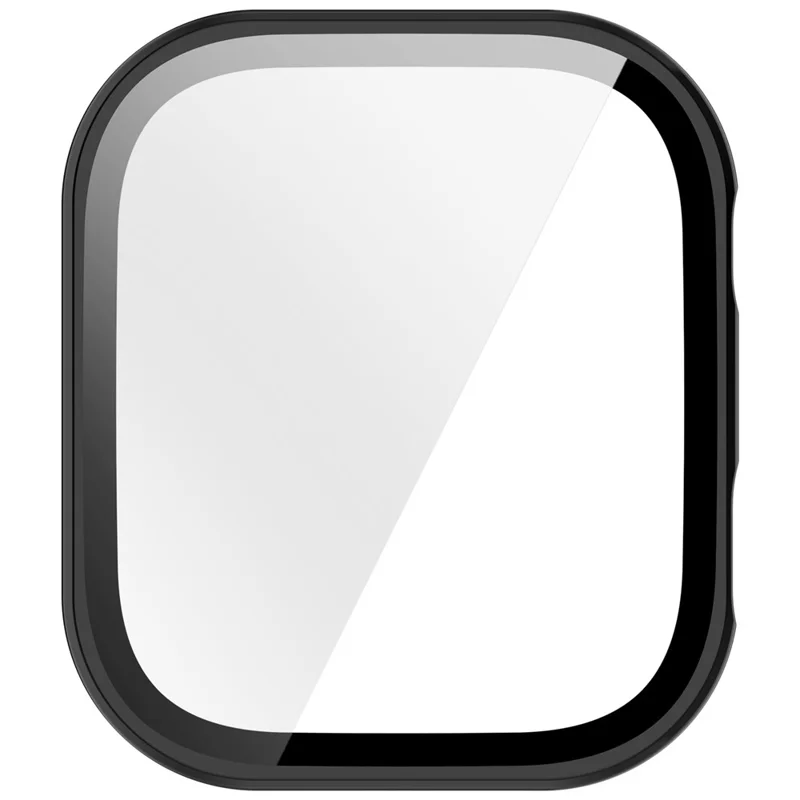 Funda protectora de PC dura para Xiaomi Redmi Watch 6 con película de vidrio templado - Negro