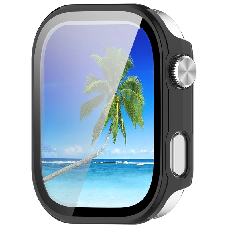 Funda protectora de PC dura para Xiaomi Redmi Watch 6 con película de vidrio templado - Negro