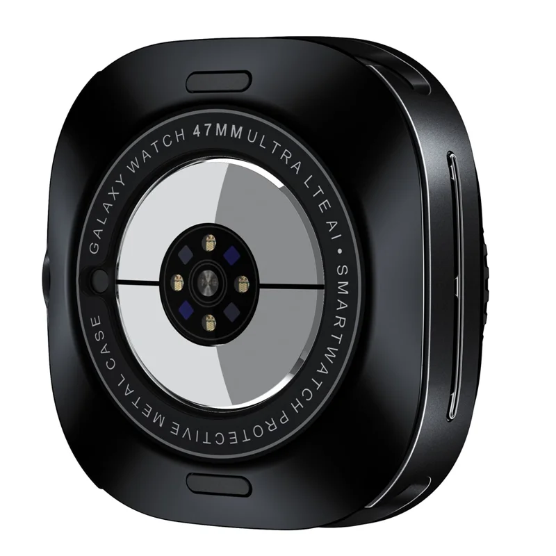 For Samsung Galaxy Watch Ultra 47mm Case Transfer to Samsung Galaxy Watch8 Classic 46mm Gear Pattern Zinc Alloy + PC Watch Protective Cover - Black + White