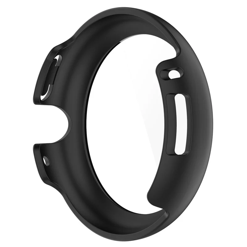 For Google Pixel Watch 4 41mm Case Hard PC Watch Protective Cover with Tempered Glass Film - Black