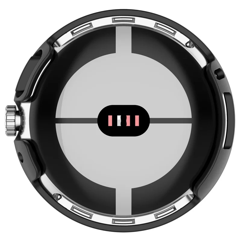 Google Pixel Watch 4 45mm Gehäuse Harte PC-Uhr Schutzhülle mit gehärtetem Glasfilm - Schwarz