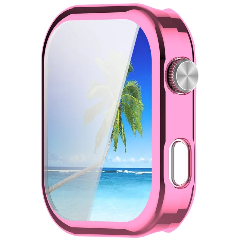 For Xiaomi Redmi Watch 6 Protective Case Full Coverage TPU Smartwatch Cover with Screen Protector - Electroplated Pink