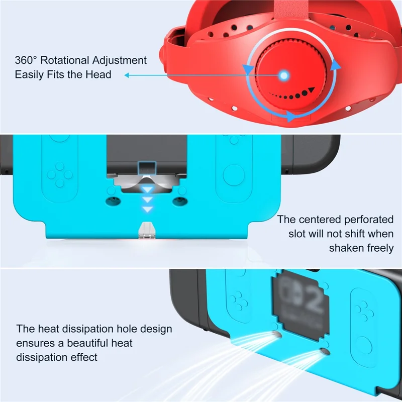 STARTRC GAMES VR-headset voor Nintendo Switch 2, meeslepende gamervaring, VR-bril, ergonomisch - Rood Blauw