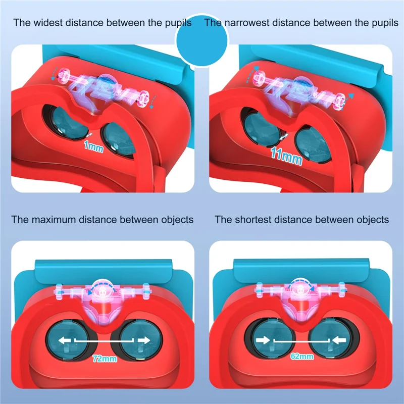 STARTRC GAMES VR-headset voor Nintendo Switch 2, meeslepende gamervaring, VR-bril, ergonomisch - Rood Blauw