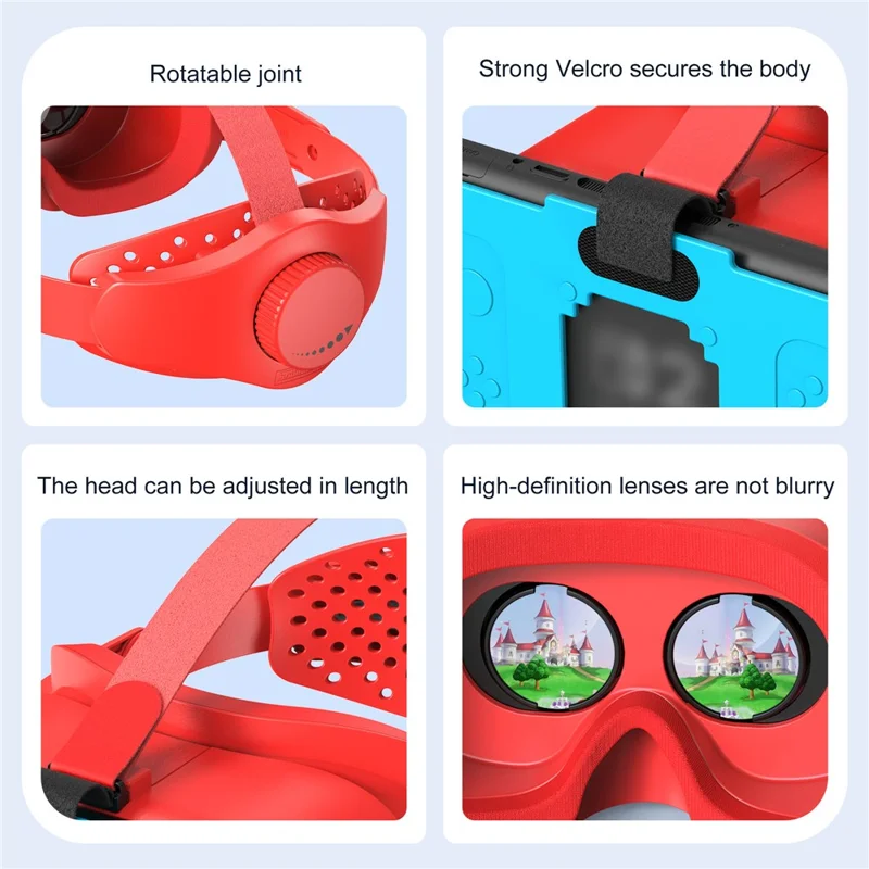 STARTRC GAMES VR-headset voor Nintendo Switch 2, meeslepende gamervaring, VR-bril, ergonomisch - Rood Blauw