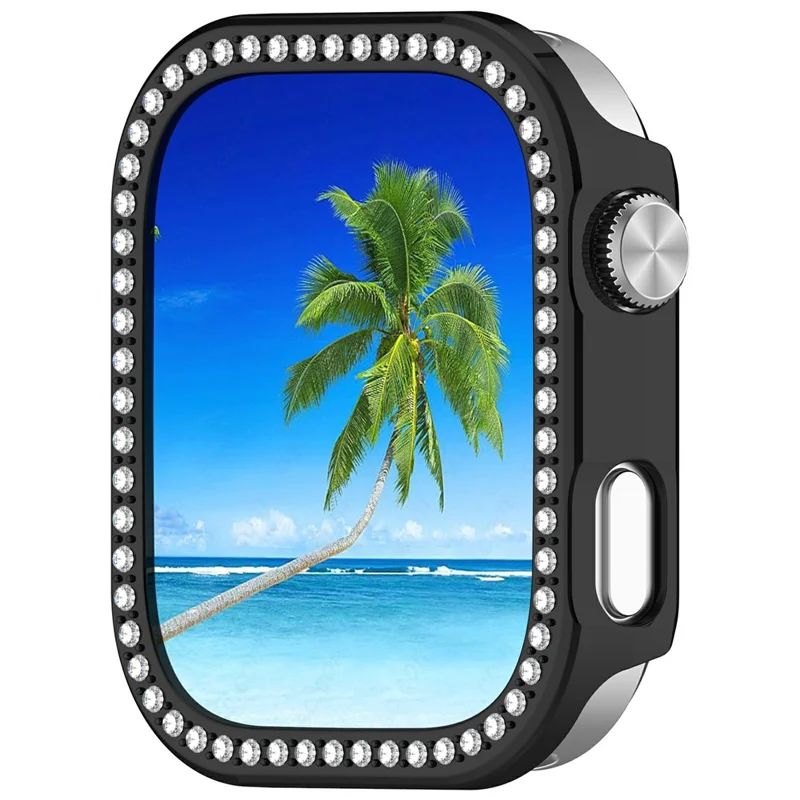 Xiaomi Redmi Watch 6 PC Uhrengehäuse Rhinestone Dekor Hohle PC Schutzhülle - Schwarz