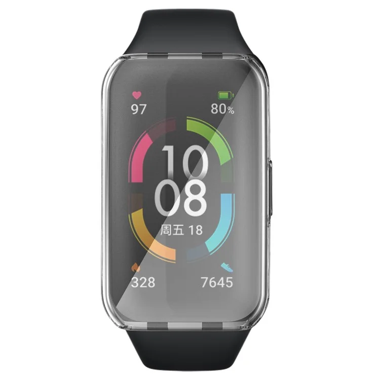 Cobertura Completa da Cobertura Eletroplatada TPU Caso Protetor de Smartwatch Para a Huawei Honor 6 - Transparente