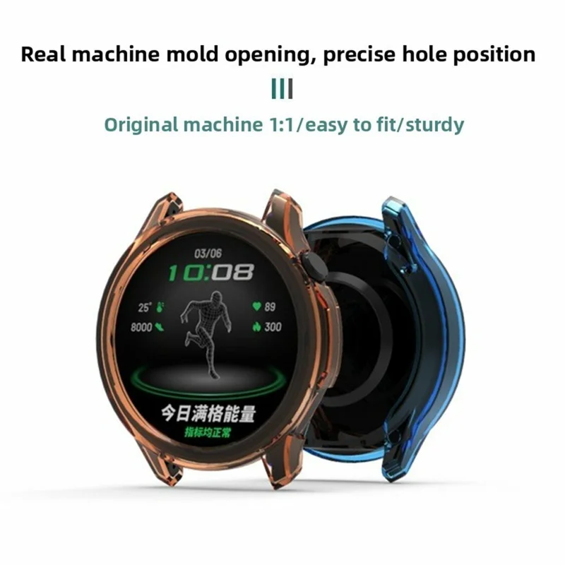 Étui de protection pour montre Oppo Watch S - Couvercle creux en TPU transparent orange