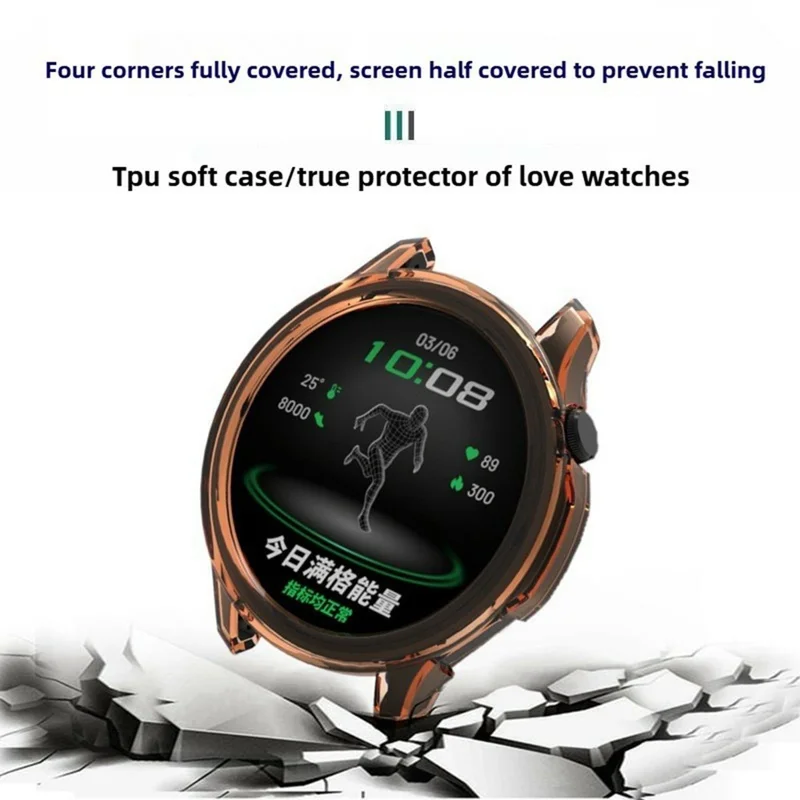 Étui de protection pour montre Oppo Watch S - Couvercle creux en TPU transparent orange