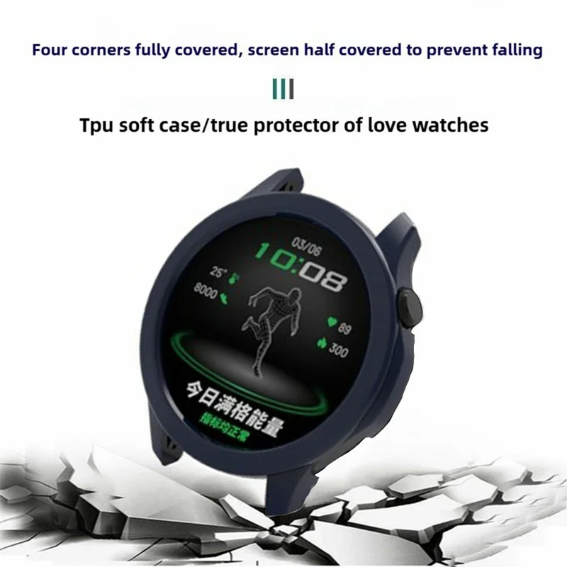 Étui de protection en TPU pour Oppo Watch S - Cadre de protection creux - Bleu