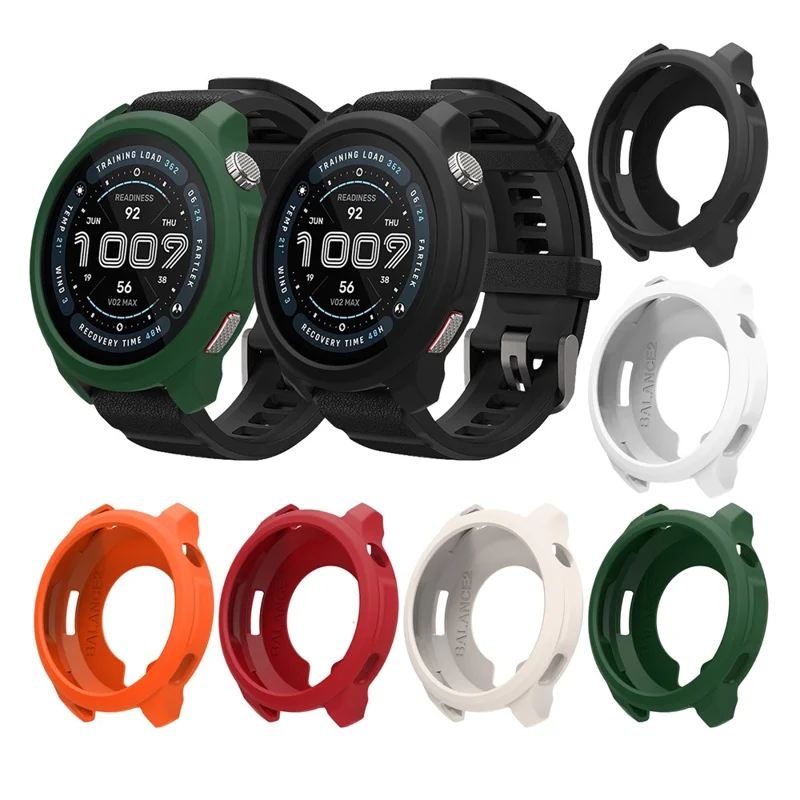 Für Huami Amazfit Balance 2 Watch Schutzhülle stoßfest kratzfest Silikonhülle - Schwarz