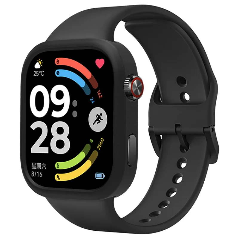 Funda para reloj para Xiaomi Redmi Watch 6, carcasa suave de silicona con diseño perforado - Negro