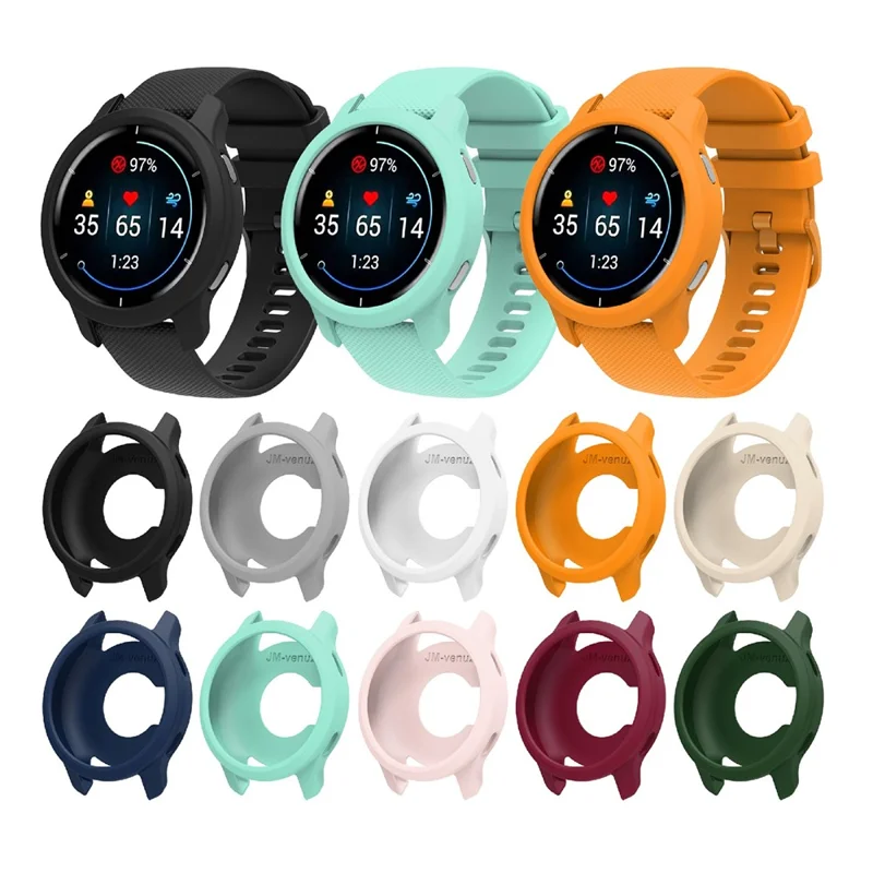 Мягкий силиконовый чехол для Garmin Venu 2, защитная рамка с вырезом - белый