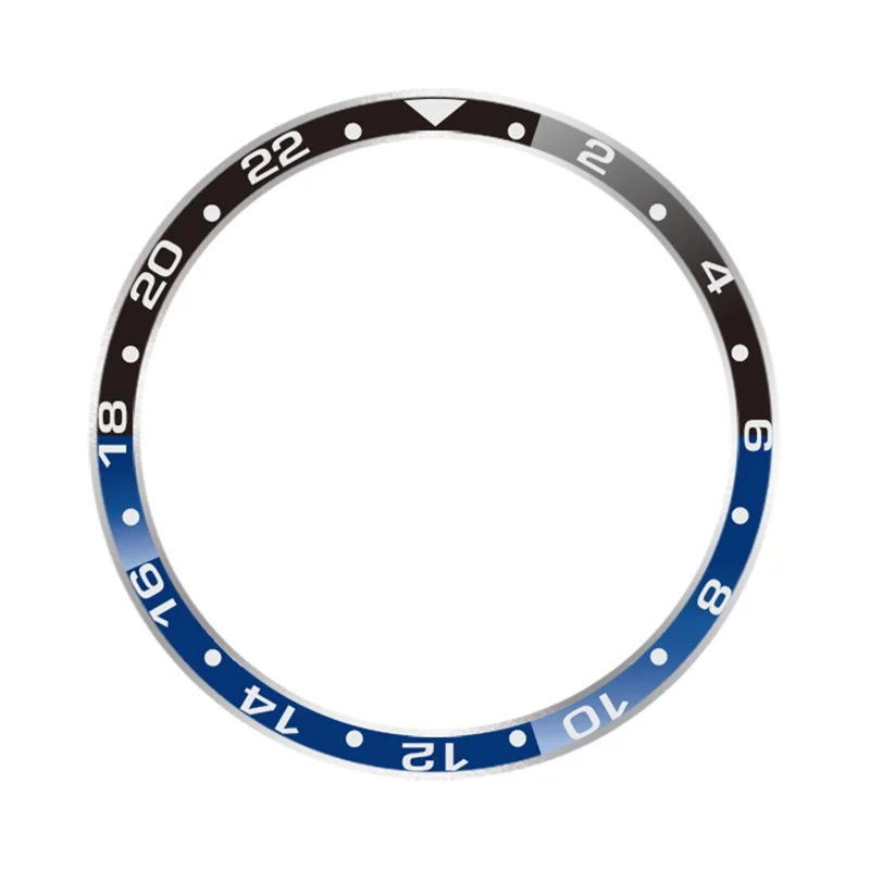 For Huawei Watch GT 5 46mm Bezel Ring Aluminum Alloy Dual Color Protective Cover Ring - Black+Blue  /  White Characters