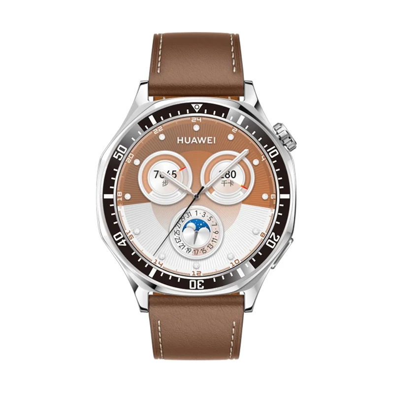 Für Huawei Watch GT 5 46mm Lünettenring aus kratzfestem Aluminiumlegierungs-Klebeüberzug - Schwarz / Weiße Zeichen