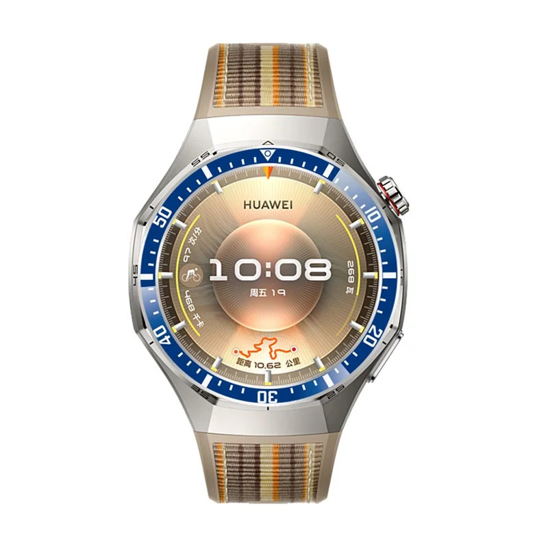 For Huawei Watch GT 6 Pro 46mm Bezel Ring Anti Scratch Aluminum Alloy Adhesive Cover - Blue  /  White Characters