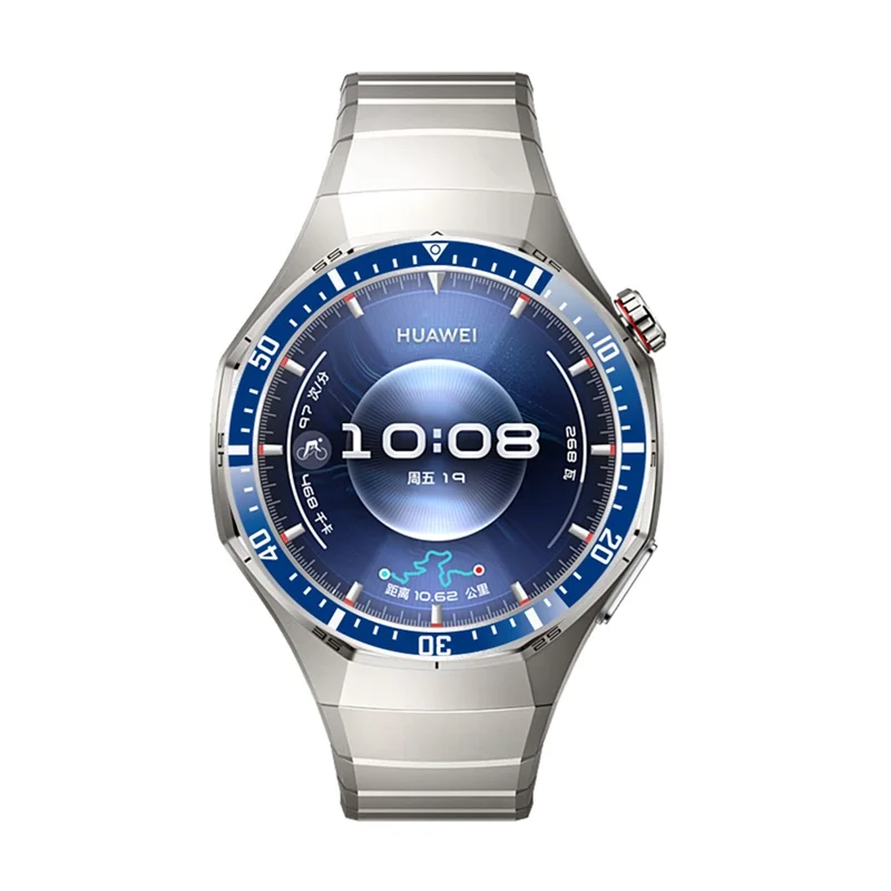 For Huawei Watch GT 6 Pro 46mm Bezel Ring Anti Scratch Aluminum Alloy Adhesive Cover - Blue  /  White Characters