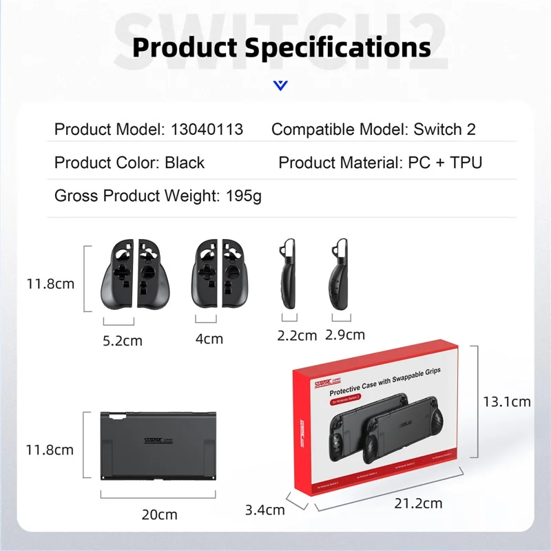 STARTRC GAMES For Nintendo Switch 2 Protective Cover Set Game Console Case + 2Pairs Controller Cover