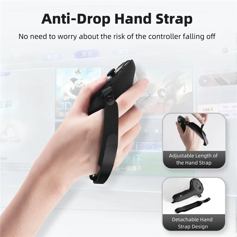 STARTRC GAMES Controllerhuls voor Meta Quest 3 / 3S met 2 batterijen, siliconen gripbeugel voor VR-headset