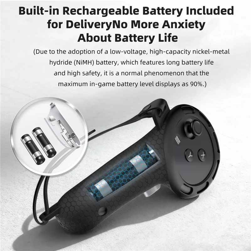STARTRC GAMES Controllerhuls voor Meta Quest 3 / 3S met 2 batterijen, siliconen gripbeugel voor VR-headset