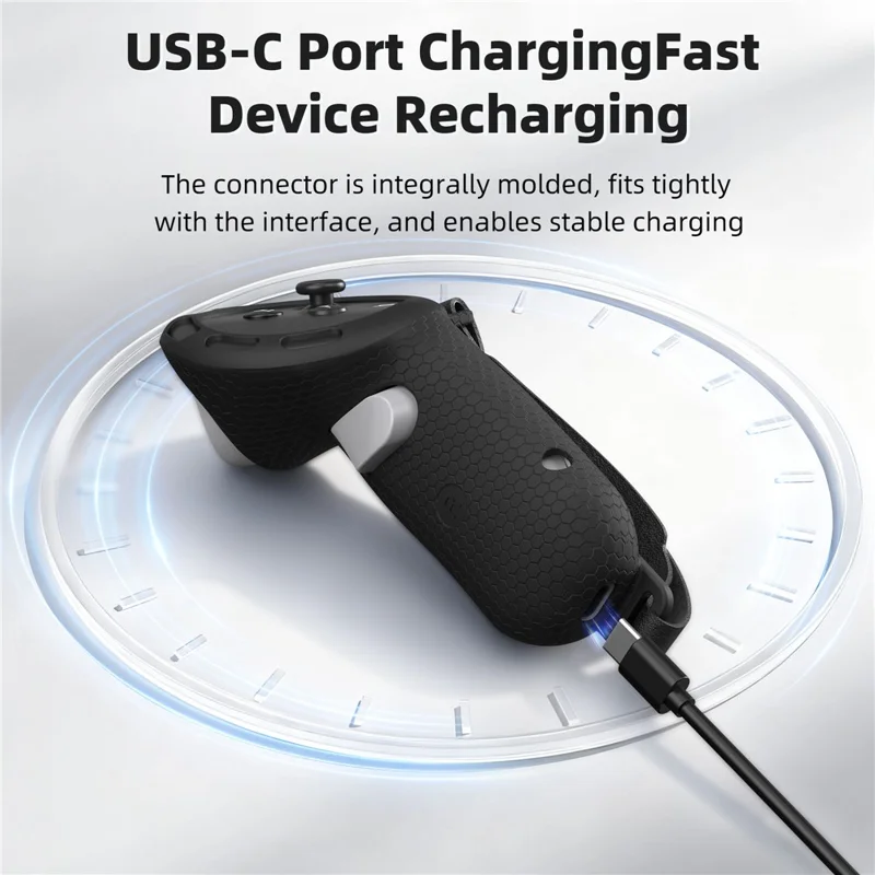 STARTRC GAMES Controllerhuls voor Meta Quest 3 / 3S met 2 batterijen, siliconen gripbeugel voor VR-headset