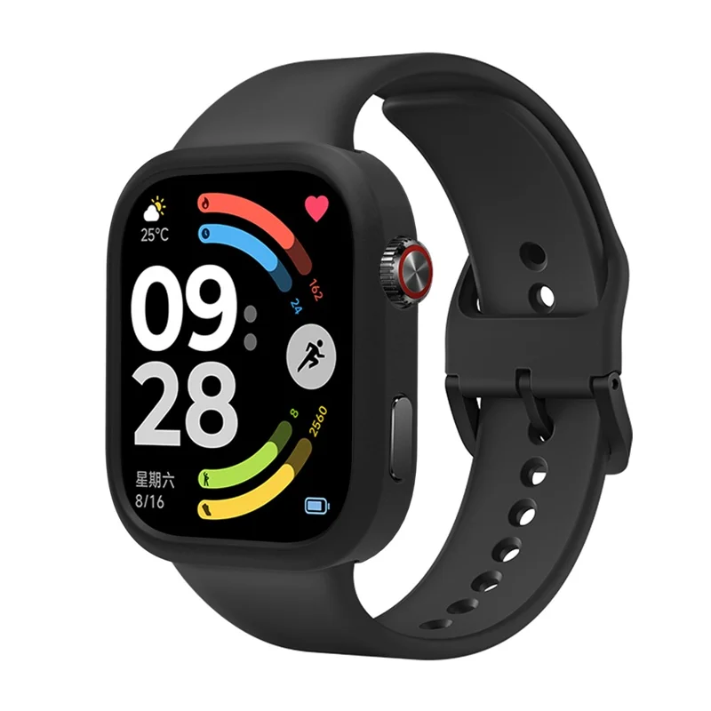 Funda para reloj para Xiaomi Redmi Watch 6, funda protectora de silicona suave - Negro