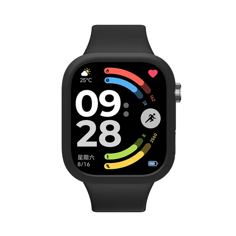 Funda para reloj para Xiaomi Redmi Watch 6, funda protectora de silicona suave - Negro