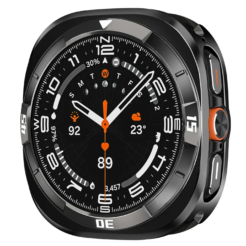 Schutzhülle für Samsung Galaxy Watch7 44mm aus Aluminiumlegierung + PC - Schwarz / Weiß