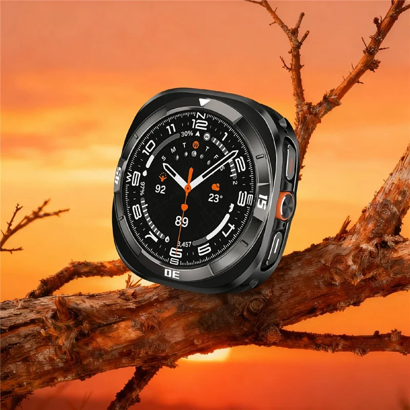 Schutzhülle für Samsung Galaxy Watch7 44mm aus Aluminiumlegierung + PC - Schwarz / Weiß