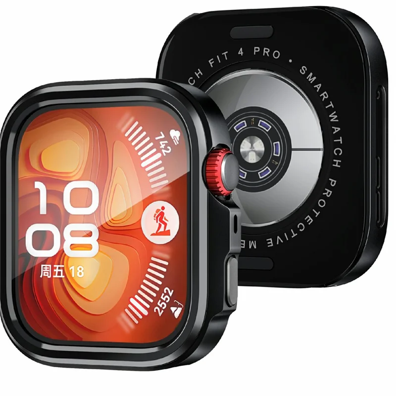 Custodia per Huawei Watch Fit 4 Pro, Cover Protettiva in Lega di Zinco e Policarbonato, Design Traforato - Nero