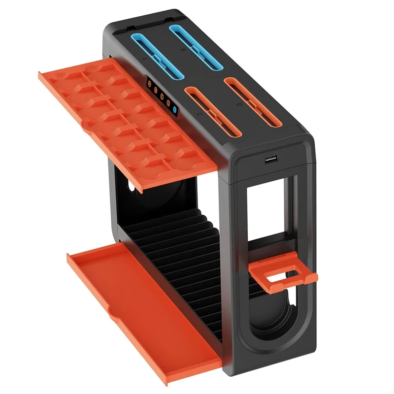 Stacja ładująca IPEGA PG-SW2027 do Nintendo Switch / stojak magazynujący do Switch 2 z 8-miestną stacją ładującą kontrolery / portem USB / szczelinami na karty do gier