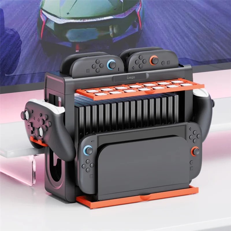 IPEGA PG-SW2027W flerfunktionell förvaringsställ för Nintendo Switch 2 Pro-controller, handkontrollorganizer / spelkorthållare