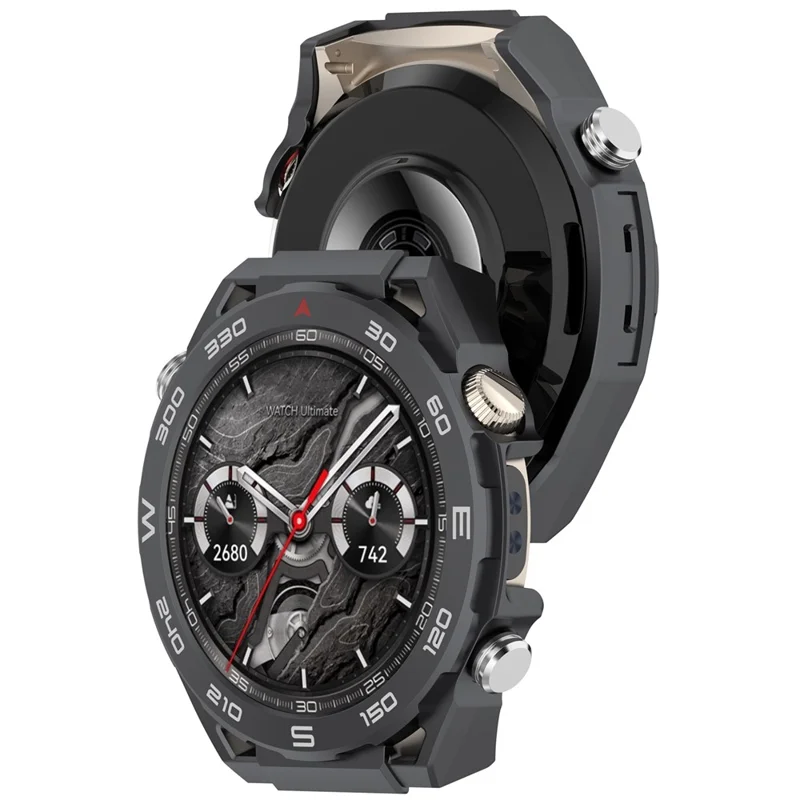 For Huawei Watch 5 46mm Protective Case High-End Anti-Drop PC Watch Frame - Black