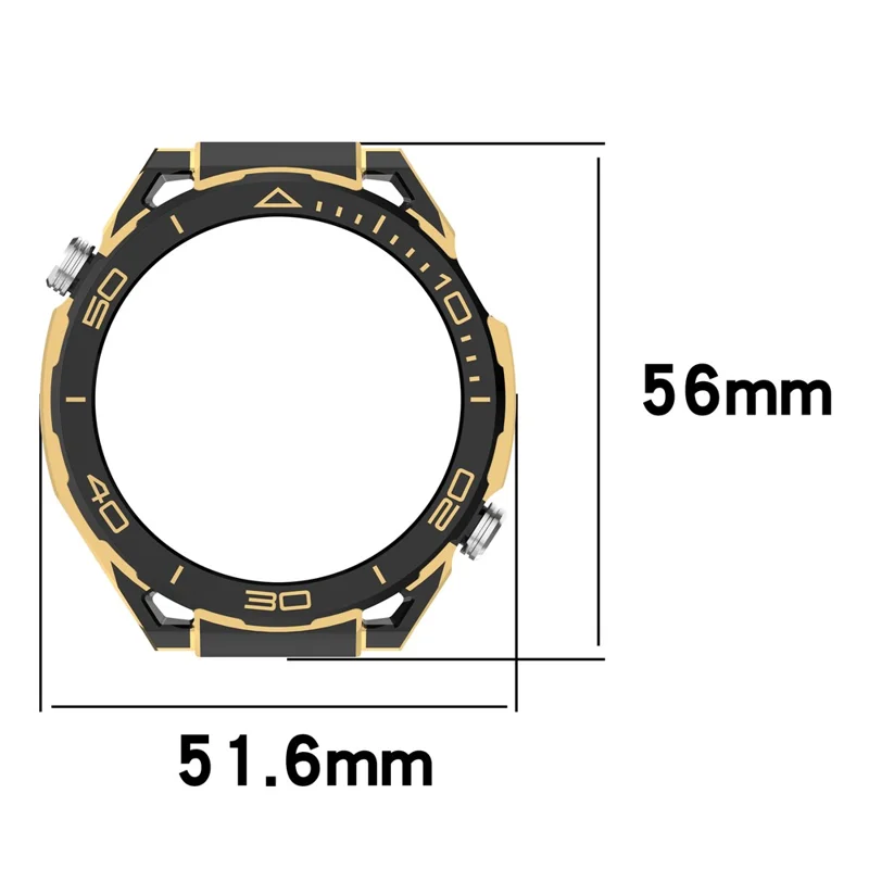 For Huawei Watch 5 46mm Protective Case High-End Anti-Drop PC Watch Frame - Black