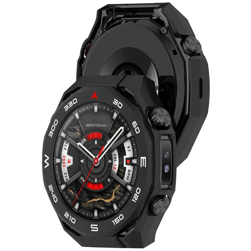 For Huawei Watch Ultimate 2 Watch Case with Scale Hollow Design Hard PC Protective Cover - Black