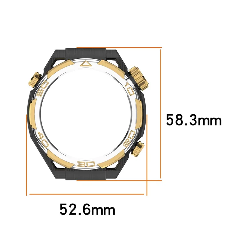 For Huawei Watch GT 5 46mm Case Hollow Design Hard PC Protective Cover Scratch Resistant - Black / Gold