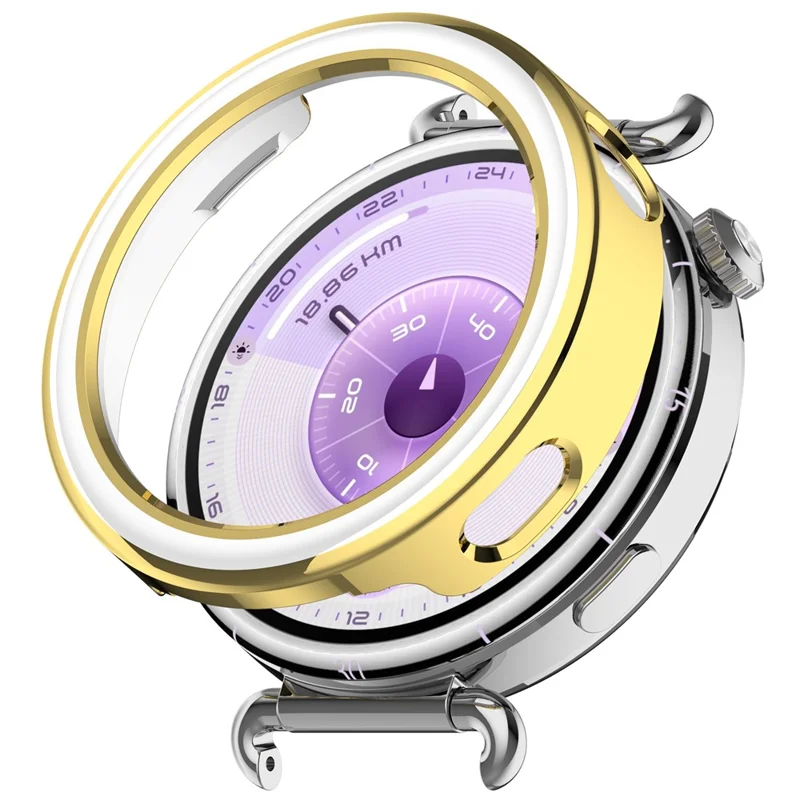 Capa de Proteção em PC com Abertura Parcial para Relógio Huawei Watch GT 6 41 mm / 5 41 mm - Dourado / Branco