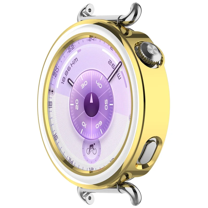 Capa de Proteção em PC com Abertura Parcial para Relógio Huawei Watch GT 6 41 mm / 5 41 mm - Dourado / Branco