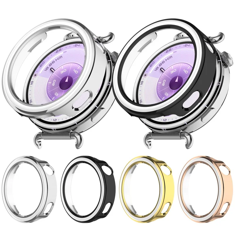 Capa de Proteção em PC com Abertura Parcial para Relógio Huawei Watch GT 6 41 mm / 5 41 mm - Dourado / Branco