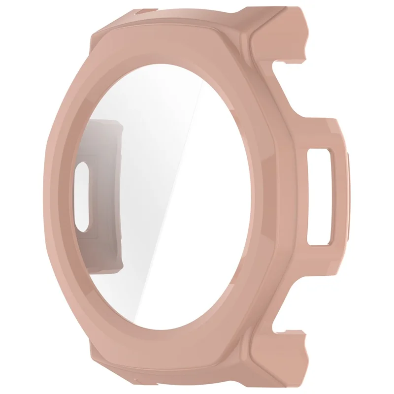 Für Huami Amazfit T-Rex 3 Pro 44 mm Hartschalen-PC-Uhrgehäuse mit gehärtetem Glas-Schutzfolie – Pink