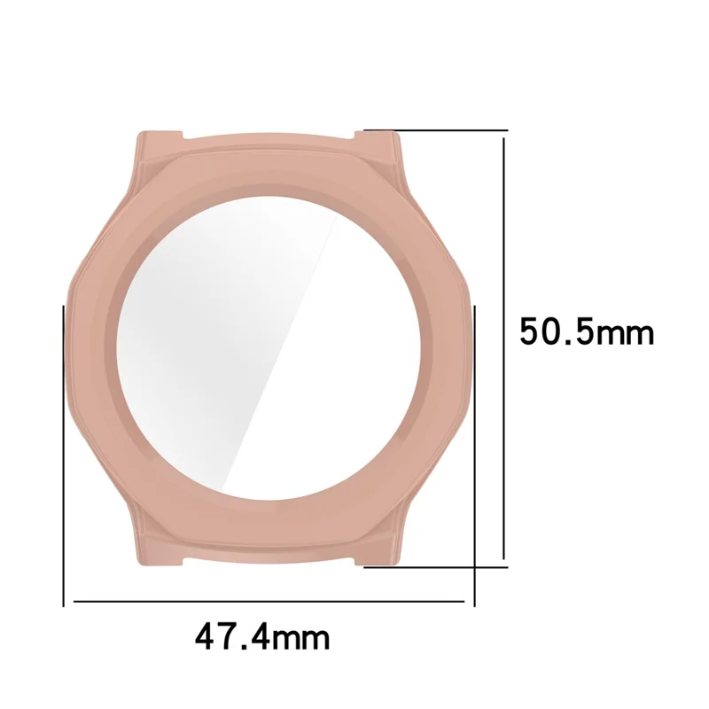 Für Huami Amazfit T-Rex 3 Pro 44 mm Hartschalen-PC-Uhrgehäuse mit gehärtetem Glas-Schutzfolie – Pink