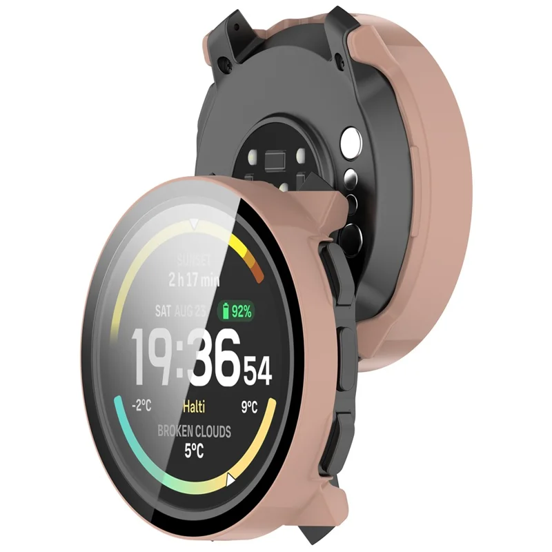 Für Suunto Vertical 2, harte PC-Uhrschutzhülle mit gehärtetem Glas Displayschutzfolie - Rosa