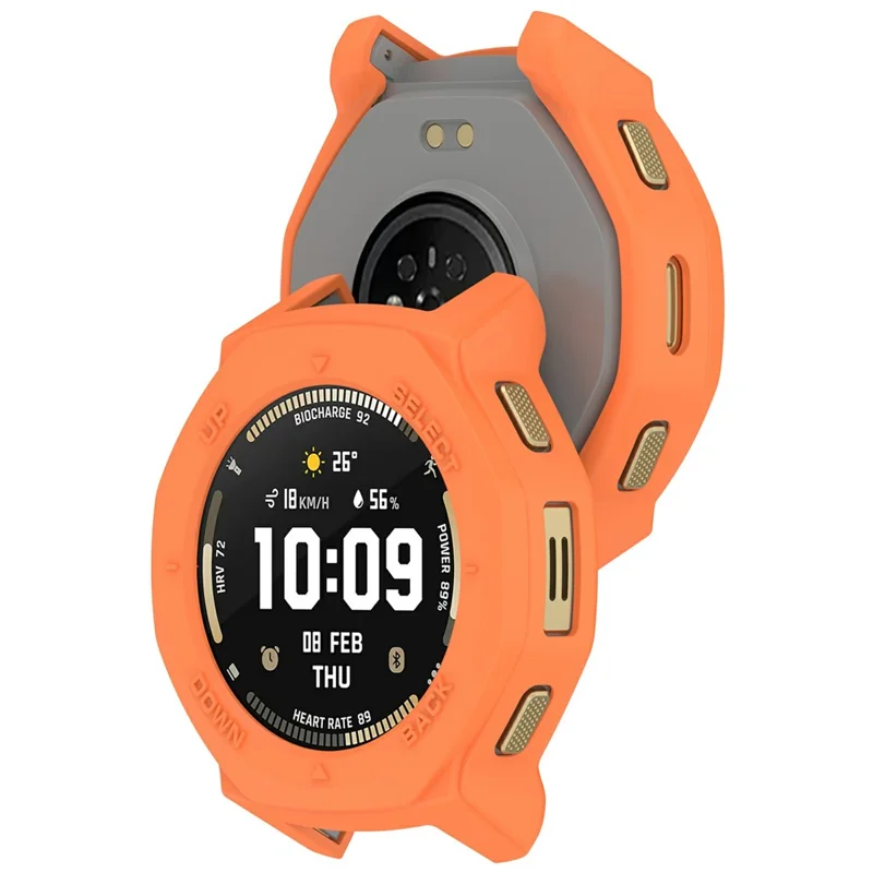 For Huami Amazfit T-Rex 3 Pro 44mm Watch Case Semi-Enclosed Armor TPU Shockproof Protective Cover - Orange