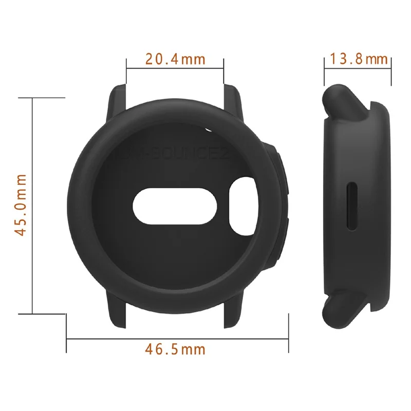 For Garmin Bounce 2 Watch Protective Case Shockproof Scratch Resistant Silicone Cover - Black