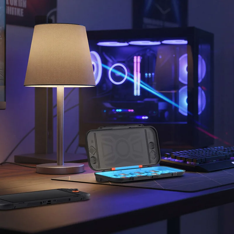 DOBE FOMIS ELECTRONICS TNS-51112 For Nintendo Switch 2 Carrying Case Game Console Hard Shell Protective Cover with 14 Game Card Slots - Blue