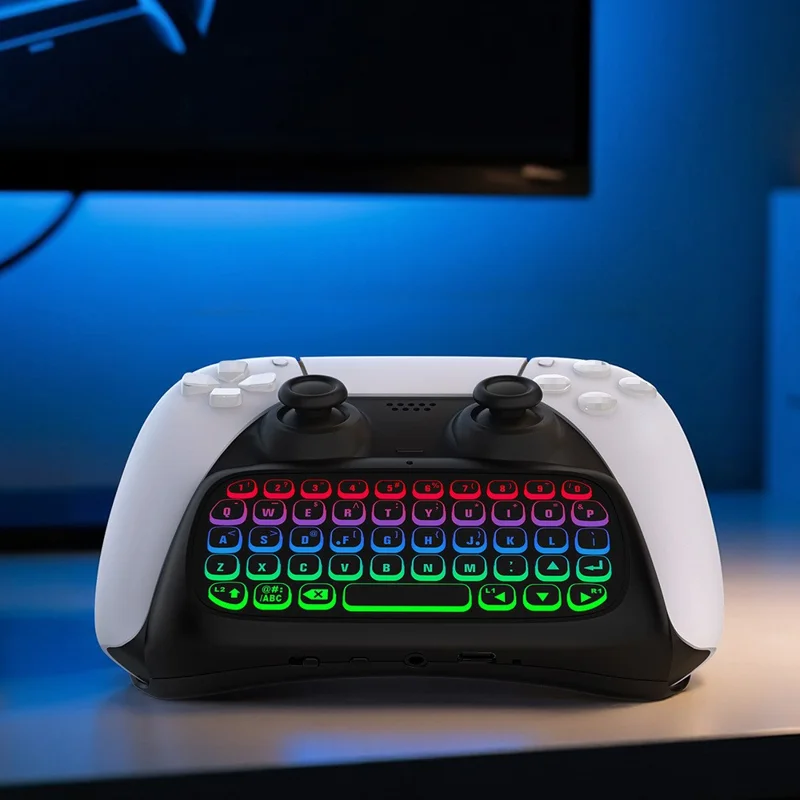 DOBE FOMIS ELECTRONICS TP5-35135 For Sony PS 5 / 5 Elite Controller Wireless Keyboard with Backlight and Mic Function - White