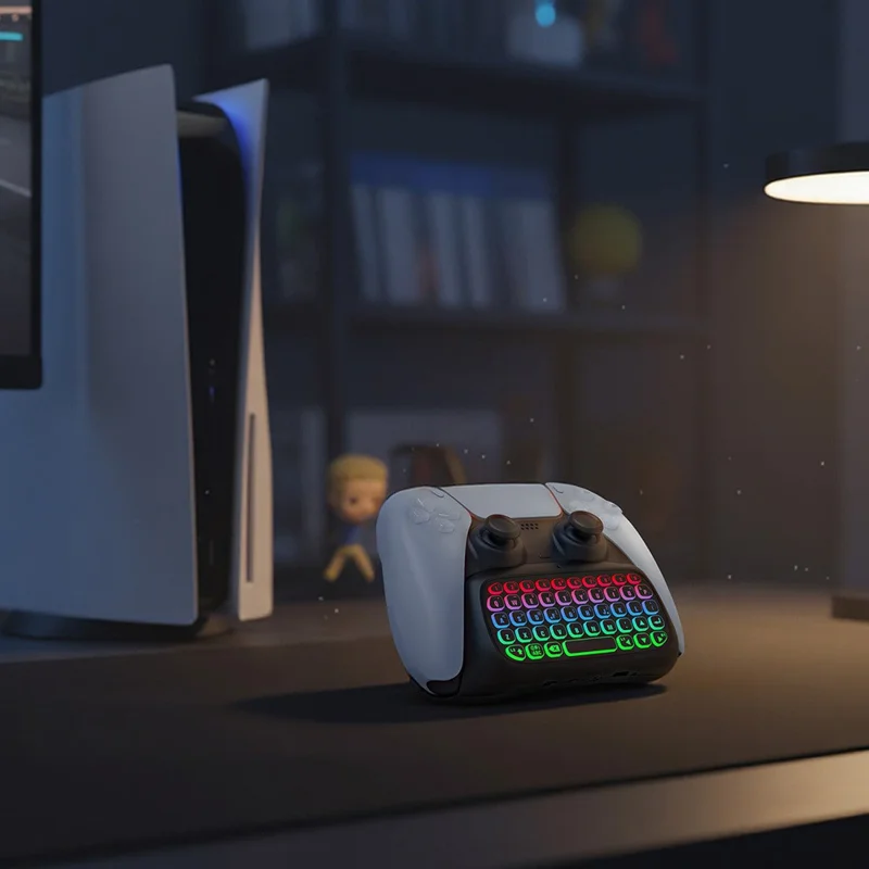 DOBE FOMIS ELECTRONICS TP5-35135 For Sony PS 5 / 5 Elite Controller Wireless Keyboard with Backlight and Mic Function - White