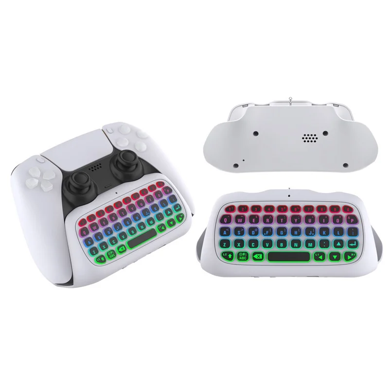 DOBE FOMIS ELECTRONICS TP5-35135 For Sony PS 5 / 5 Elite Controller Wireless Keyboard with Backlight and Mic Function - White