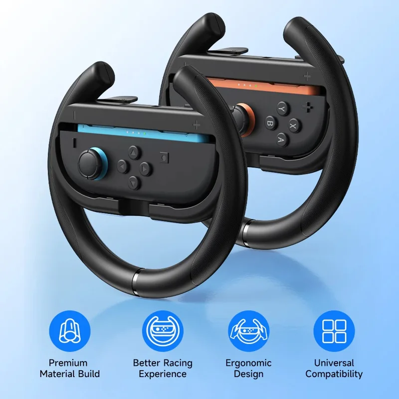 EASYSMX A01 For Nintendo Switch 2  /  Switch Left and Right Joy-Con Controller Holder Racing Steering Wheel Grip Handle